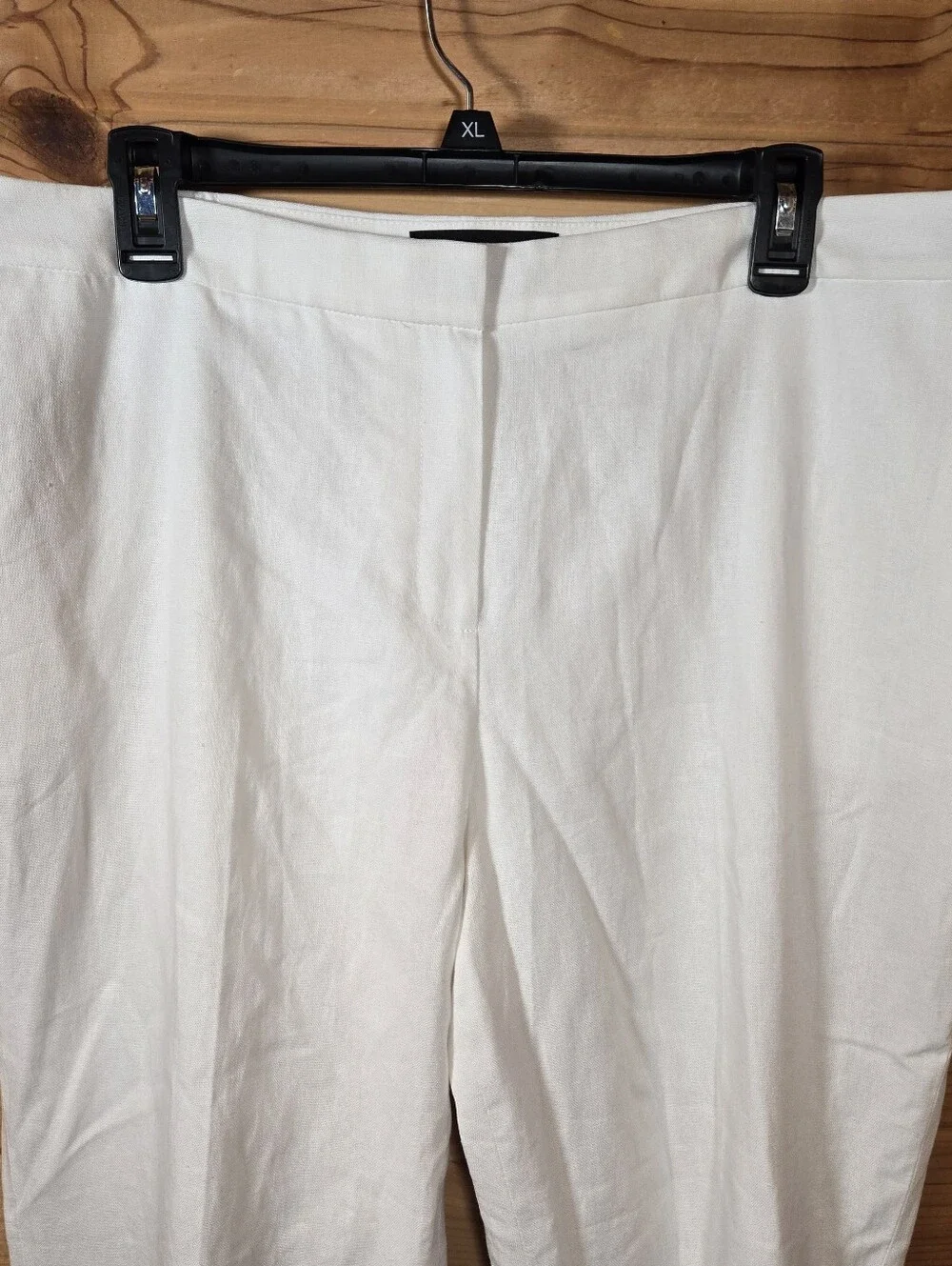 Evan Picone Black Label NWT Linen Rayon Pants 12 Lined Straight Leg White Ankle - Picture 1 of 6